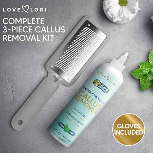 Foot Callus Remover Kit - Foot File & Callus Gel Feet Scrubber Dead Skin Scraper Bundle, 6oz