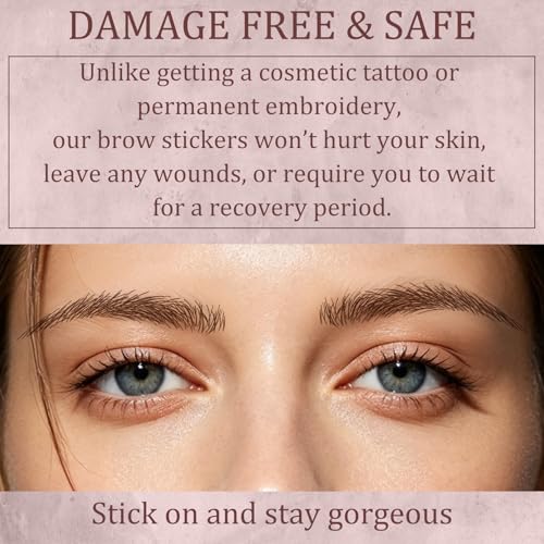 4D Waterproof Eyebrow Tattoo Stickers - 66 Pairs Brown