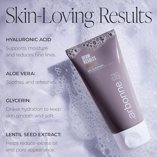 Arbonne DermResults Advanced Gel Cleanser ? Hydrating Daily Face Wash for Women & Men with Hyaluronic Acid and Aloe Vera for Soft, Smooth, Refreshed Skin, 3 fl oz / 90 ml