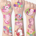 Gameza Axolotl Temporary Tattoos Stickers - 200+ Axolotl Birthday Decorations Favors Temporary Tattoos Bulk Gifts Party Favors Supplies Rewards Gifts
