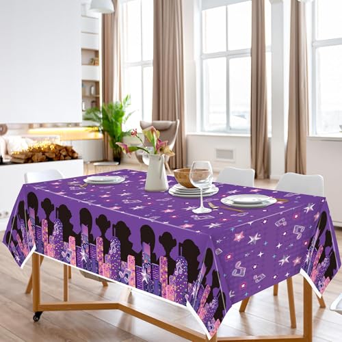 K-Pop Singer Tablecloths 3-Pack, 220x130cm Disposable Purple