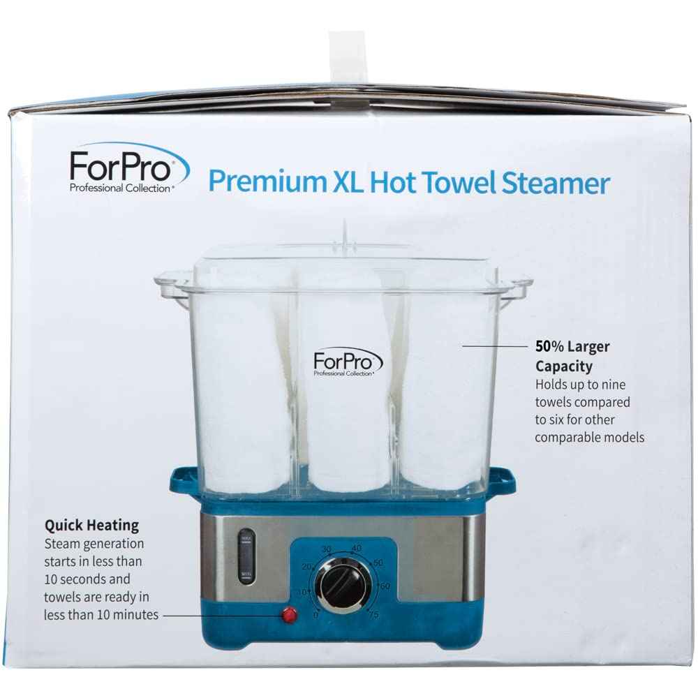 ForPro Professional Collection Premium XL Hot Towel Steamer, 50% Larger Capacity, Holds 9 Facial Towels, Quick Heating Steam Towel Warmer for Salons and Spas