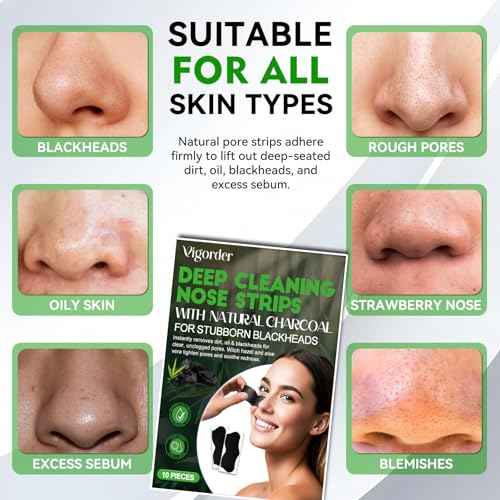 Blackhead Remover Strip, Nose Strips Blackhead Remover, Deep Cleansing & Oil Control, Ideal for All Skin Types (10 Pack)