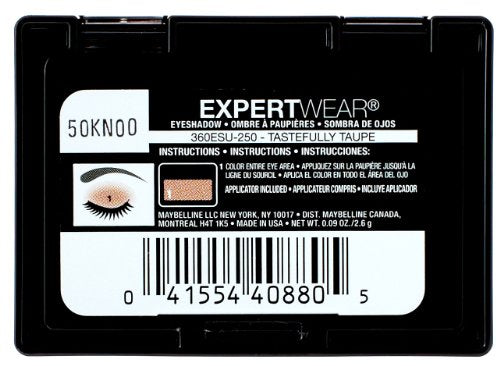 Maybelline New York Expert Wear Eyeshadow, Tastefully Taupe, Singles, 0.09 Ounce