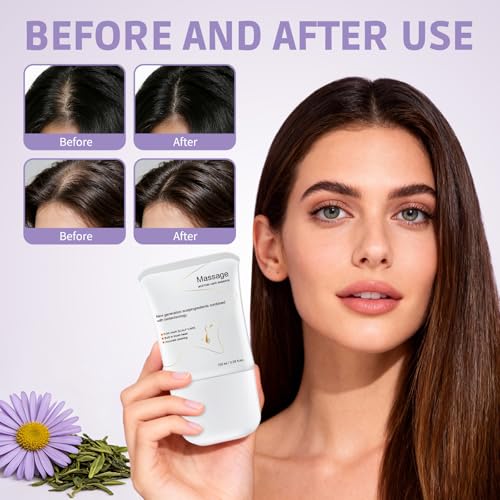 White Hair Growth Serum with Built-In Scalp Brush, Exosome Infused, 3.38 Fl Oz