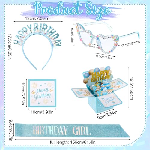 Birthday Girl Sash & Tiara Headband Set - 4 Pc Party Accessories