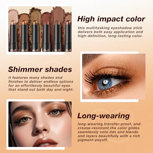 LANGMANNI 4-Color Dual-Ended Cream Eyeshadow Stick Set
