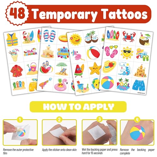 72 Pc Summer Party Favors Bundle – Punch Balloons & Tattoos