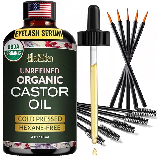 Ella & Eden Organic Castor Oil for Eyelashes & Brows - 4 Fl Oz