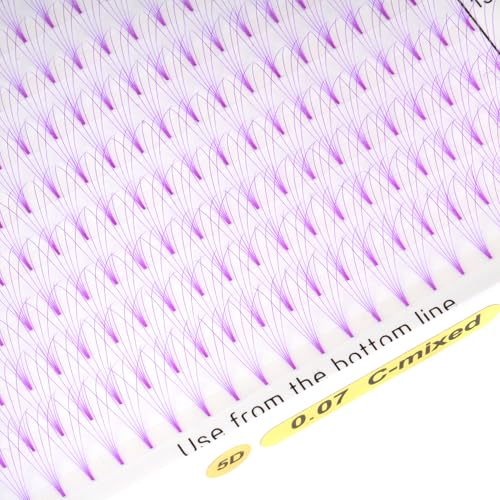 Purple 5D Lash Fan Extensions 8-15mm, 352 Clusters Korean PBT