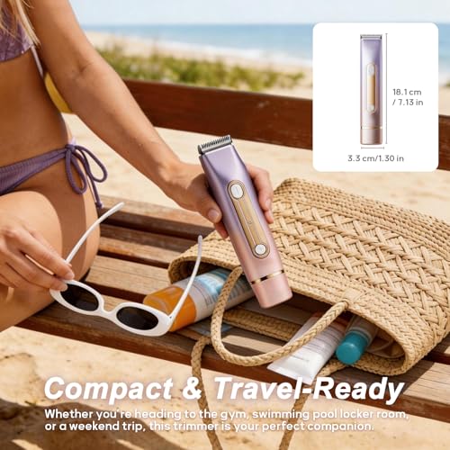 Women's Waterproof Bikini Trimmer with Dual Head & USB Rechargeable