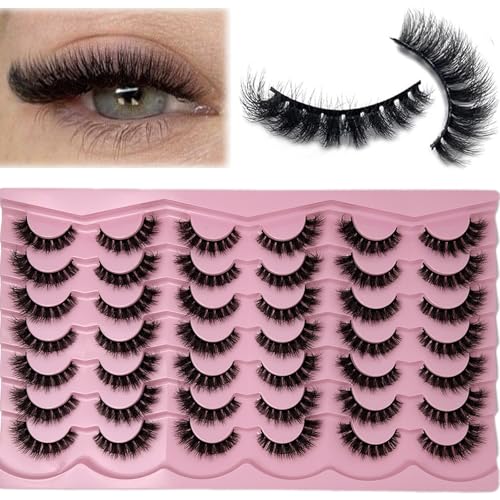 21 Pairs 3D Fluffy Cat Eye Faux Mink False Lashes