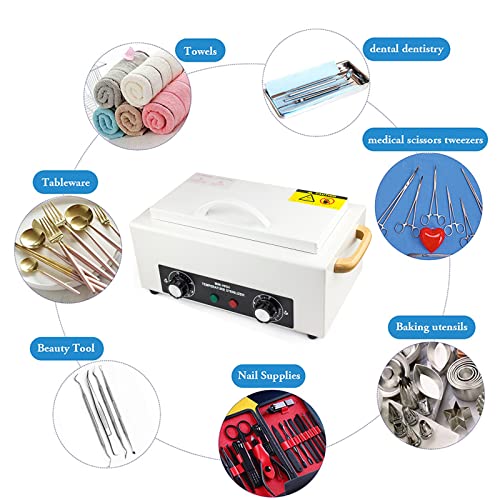 High Temperature Cleaning Box 300W 1.5L with Timer Dry Heat Sterilizer Cabinet Equipment with Stainless Tray For Nail Tool Spa Pedicure Hairdressing Metal Tools with Handle