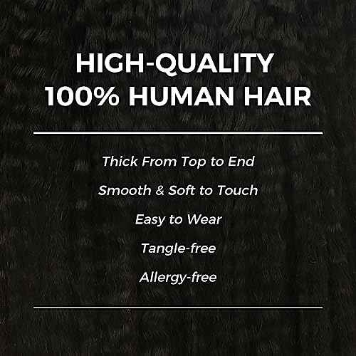 Lashey Clip in Hair Extensions Real Human Hair 110g Kinky Straight Seamless Clip in Hair Extensions Natural Black 14 Inch Human Hair with Invisi Edge for Black Women