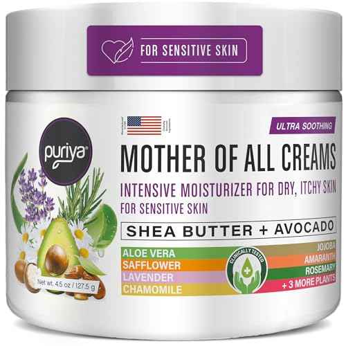 Puriya Intensive Moisturizer with Honey, Shea Butter, Hydrating, Soothing for Dry, Irritated, Sensitive Skin, Daily Multi Purpose Cream for Hands, Body, Long Lasting, Plant Based Mother of All Creams