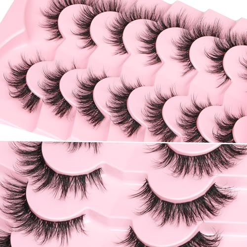 Cat Eye Fluffy Mink Lashes - Wispy Short Fake Eyelashes