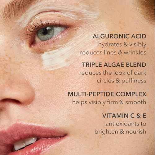 Algenist Triple Algae Eye Renewal Balm - Hydrating Vegan Eye Cream with Caffeine, Alguronic Acid & Vitamin E to Help Reduce Dark Circles, Puffiness, Fine Lines & Wrinkles - Travel Size (0.5 oz)