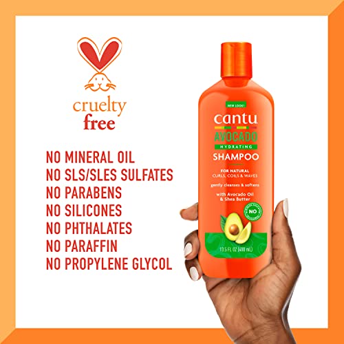 Cantu Avocado Hydrating Sulfate-free Shampoo with Pure Shea Butter, 13.5 oz (Pack of 2)