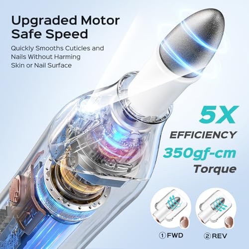 Electric Nail File Manicure Pedicure Kit - 5-in-1 Cordless Care