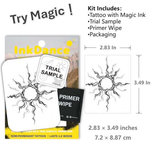 Void Sun Temporary Tattoo | Waterproof Plant-Based Ink, Lasts 1-2 Weeks