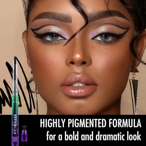 BEPHOLAN Black Eyeliner Pencils,Waterproof Gel Eyeliner Pencil Waterline Eye Liner Pen for Women Waterproof Smudge Proof Long-lasting (BLACK)