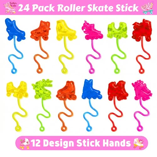 48pc Roller Skating Stick Hands & Temporary Tattoos Party Favors