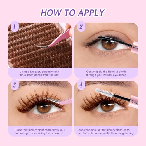 Brown Wispy Lash Clusters 280 Pcs 8-18mm Mix - DIY Lash Extensions