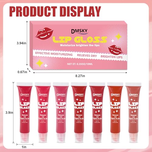 12 Color Lip Gloss Set with Vitamin E & Squalane