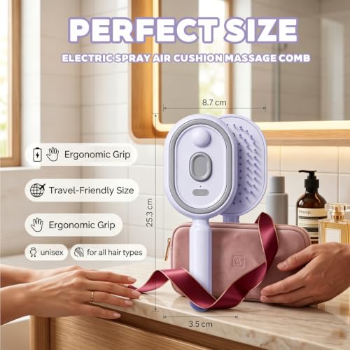 Electric Spray Air Cushion Massage Comb - Detangle & Scalp Massage