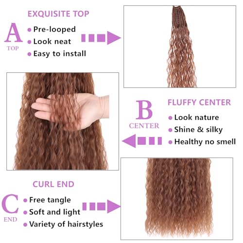 ZRQ Pre-Looped Curly Crochet Hair 18" - Soft Braiding Extensions