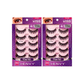 i?ENVY by KISS So Wispy Eyelashes 5 Pair Multi Pack (KPEM65) (2 Pack) Natural Wispy Style Made with Natural Hair