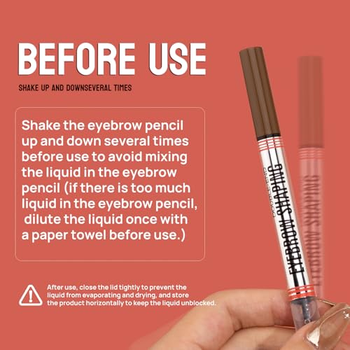 4-Fork Microblading Eyebrow Pen with Clear Brow Gel