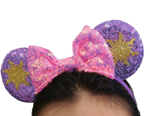 Sequin Mouse Ears Headband with Anti-Slip Velvet Band