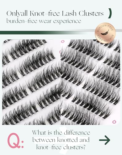 Onlyall Lash Clusters C Curl Natural Wispy Eyelash Extensions