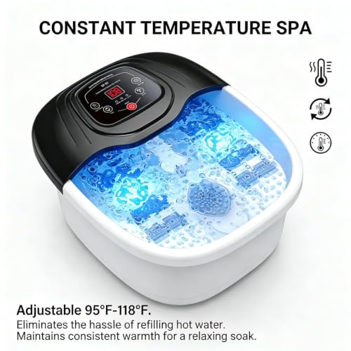 MODILIC Foot Spa Bath Massager with Heat, UV & Ozone, Bubbles & Blue Light