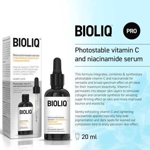 Bioliq - Pro Photostable Vitamin C & Niacinamide Serum - with Green Fruit Extract and 10% SAP Concentration - For Radiant and Supple Skin - 20ml