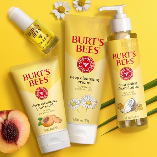 Burt's Bees Deep Cleansing Pore Scrub with Peach and Willow Bark, 4 Ounces, Pack of 3