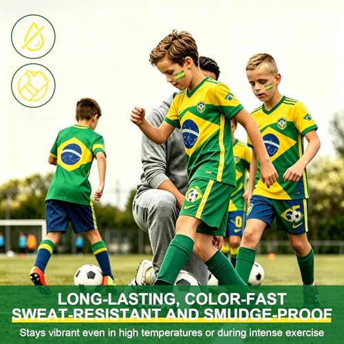 Green & Yellow Face Paint Stick for Sports & Parties