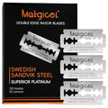 Double Edge Safety Razor Blades - 100 Count Premium Platinum Swedish Steel Blades for Men & Women¡¯s Razors with a Smooth Precise and Clean Shave