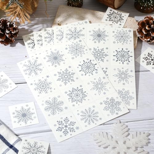 120 Pc Silver Snowflake Temporary Tattoos - Christmas Party Favors