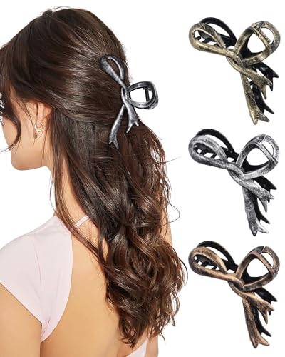 Molans 3 PCS Metal Hair Claw Clips for Women, Large Retro Claw Clips for Thin Thick Curly Hair Styling Accessories