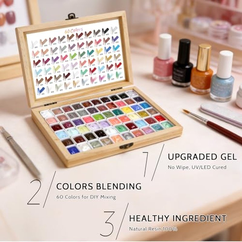 60 Colors Ombre Gel Nail Polish Kit for Effortless Nail Art