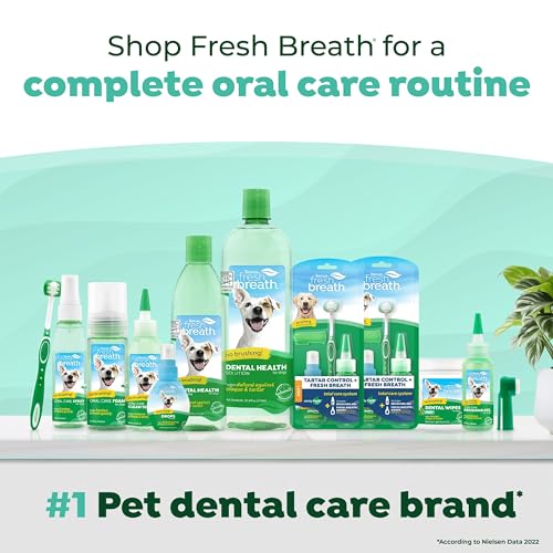 TropiClean Fresh Breath for Dogs | Dog Breath Water Additive | Dental Care | Dog Breath Freshener | Simple Pet Teeth Cleaning | Made in USA | 16 oz