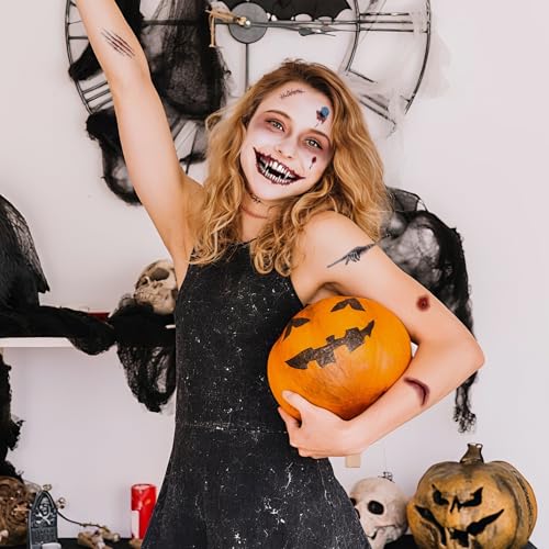 Halloween Temporary Tattoos 40 Sheets Clown Face Scars