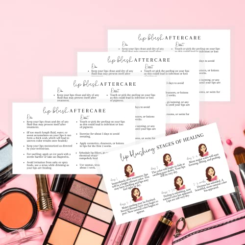 Lip Blush Aftercare Instruction Cards | 50 Pack Business Card Size
