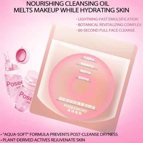 Natural Makeup Remover OLI,Makeup Remover Oil Mini and Gentle Cleansing Remover Oil for All Skin Types-Nourishing and Gentle,Individually Packaged -Travel-Friendly(Rose 20 Pcs)