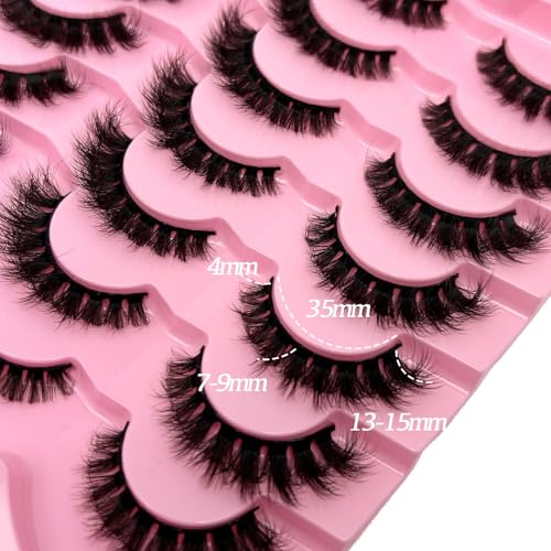 21 Pairs 3D Fluffy Cat Eye Faux Mink False Lashes