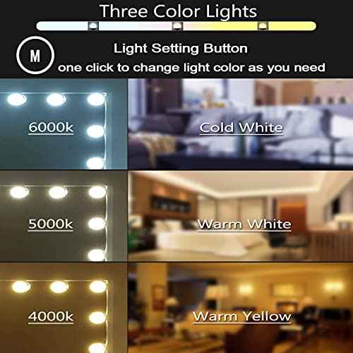 Hollywood Makeup Vanity Mirror with Lights 32 x 24 Inch 18 Pcs LED Extra Large Hollywood Vanity Lighted Makeup Mirrors X10 Magnifier USB 3 Color Makeup Desk Tabletop Vanity Make up Mirrors