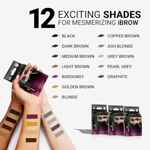 Mina ibrow Hair Color |Natural Spot coloring Hair Tinting Powder, Water and Smudge Proof | No Ammonia, No Lead with 100% Gray Converge | Black Tint kit | Upto 30 Applications.