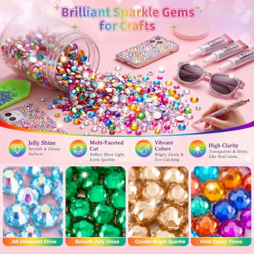 Bedazzler Kit with 40000 Rhinestones & Glue - 40 Colors